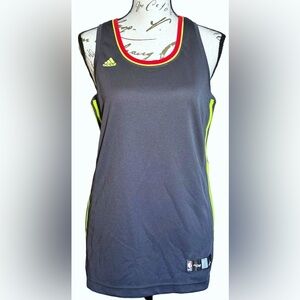 Dark Gray/Neon Green/Red Women's Med Adidas NBA for Her Sleeveless Jersey NWOT